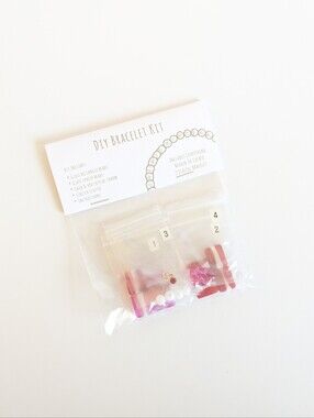 DIY Charm Beaded Bracelet Jewelry Making Kit - Red & Pink ❤️🩷